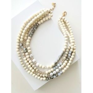 Natural Wood & Crystal Layered Necklace ✨